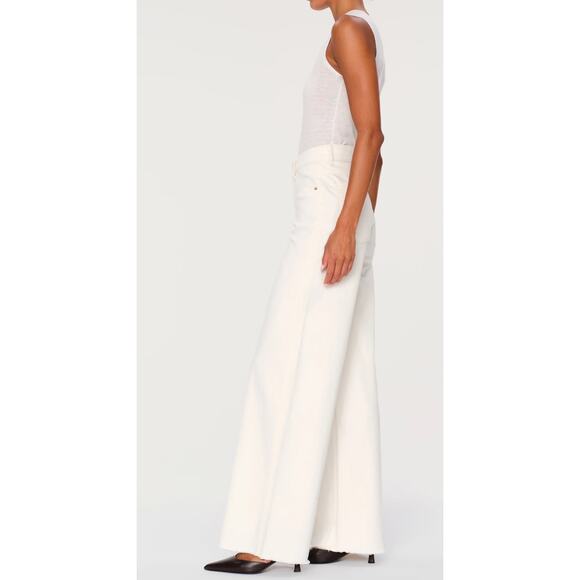DL1961 Hepburn Wide Leg High Rise Vintage 33” in Eggshell Size 30 - Picture 2 of 12